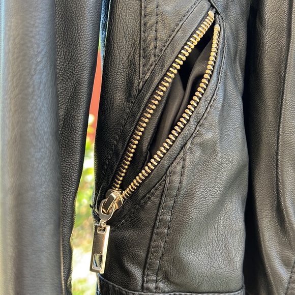 Faux Leather Jacket with Gold Studs - Picture 4 of 6